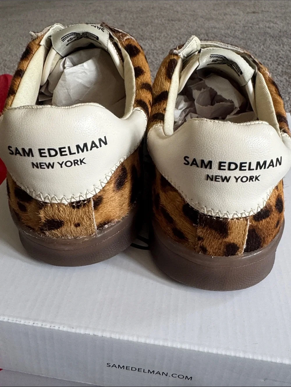 Sam Edelman Women Leopard Print Velcro Sneakers - Brown/Tan Size 7